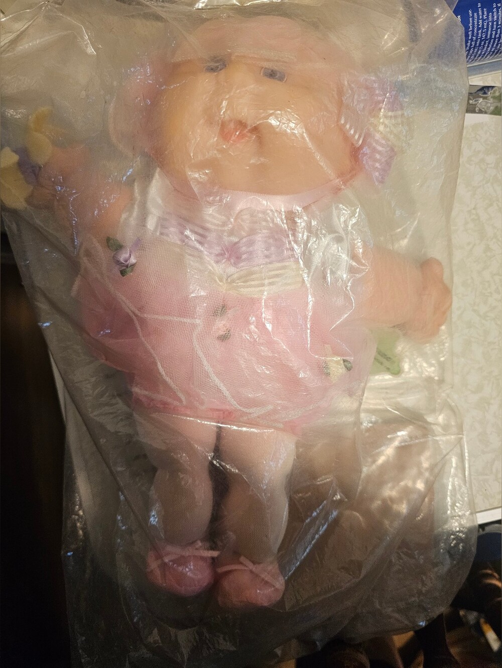 Plush Cabbage patch Baby Doll in Pink Dress - Soft Cuddly Toy New